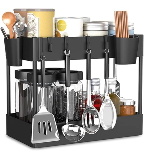 Generic Plastic Tier Under Sink Organizer (Black)