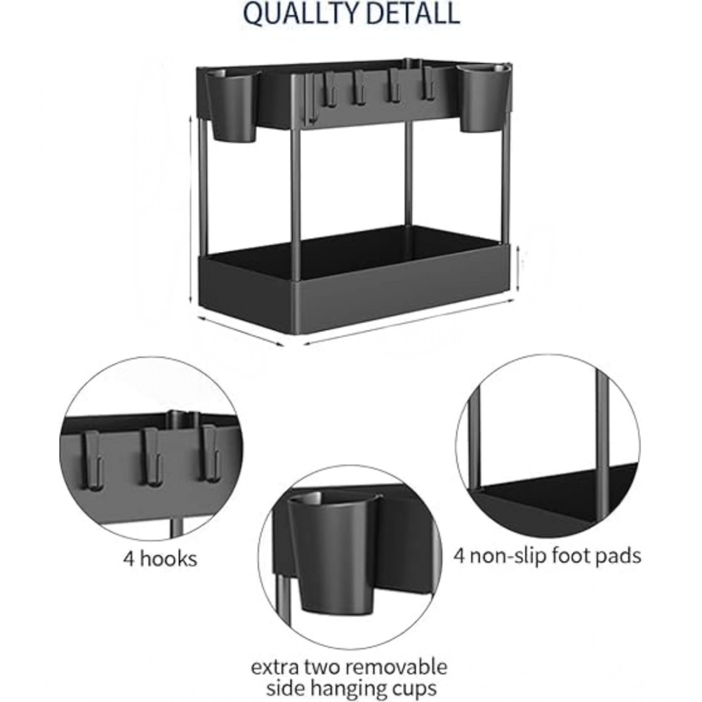 Generic Plastic Tier Under Sink Organizer (Black) Generic Plastic Tier Under Sink Organizer (Black)