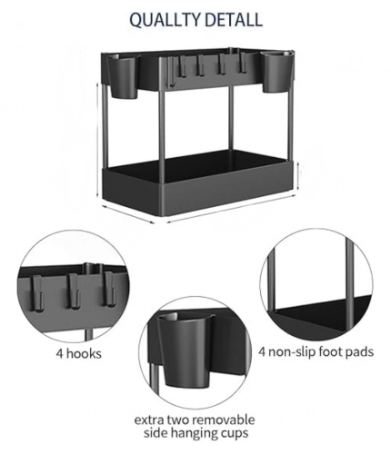 Generic Plastic Tier Under Sink Organizer (Black) Generic Plastic Tier Under Sink Organizer (Black)