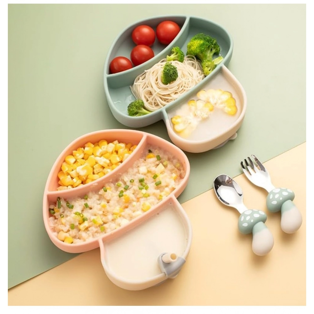 Generic Silicon Mushroom Children Plate Tablewar (Multicolor) Generic Silicon Mushroom Children Plate Tablewar (Multicolor)