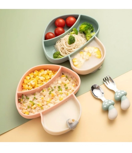 Generic Silicon Mushroom Children Plate Tablewar (Multicolor) Generic Silicon Mushroom Children Plate Tablewar (Multicolor)