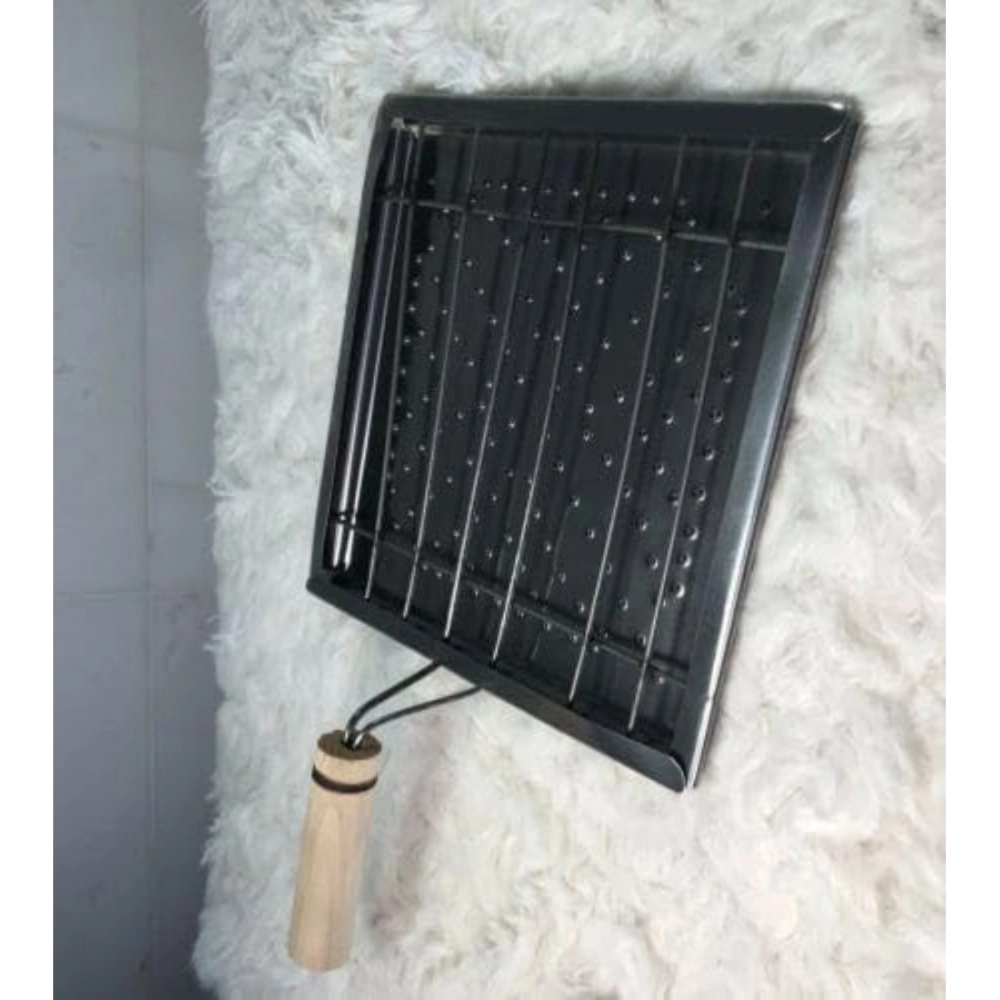 Generic Steel Toaster Black Square Stainless Steel Papad Jali (Black) Generic Steel Toaster Black Square Stainless Steel Papad Jali (Black)