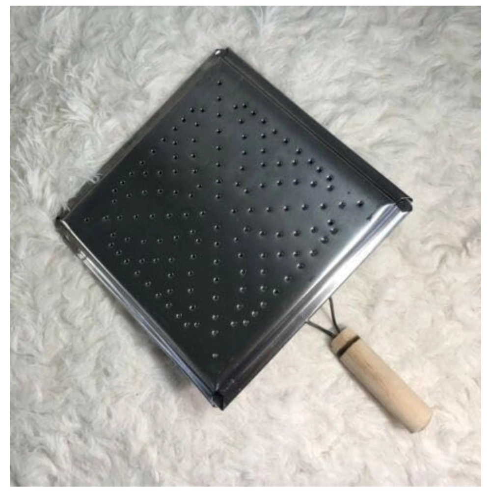 Generic Steel Toaster Black Square Stainless Steel Papad Jali (Black) Generic Steel Toaster Black Square Stainless Steel Papad Jali (Black)