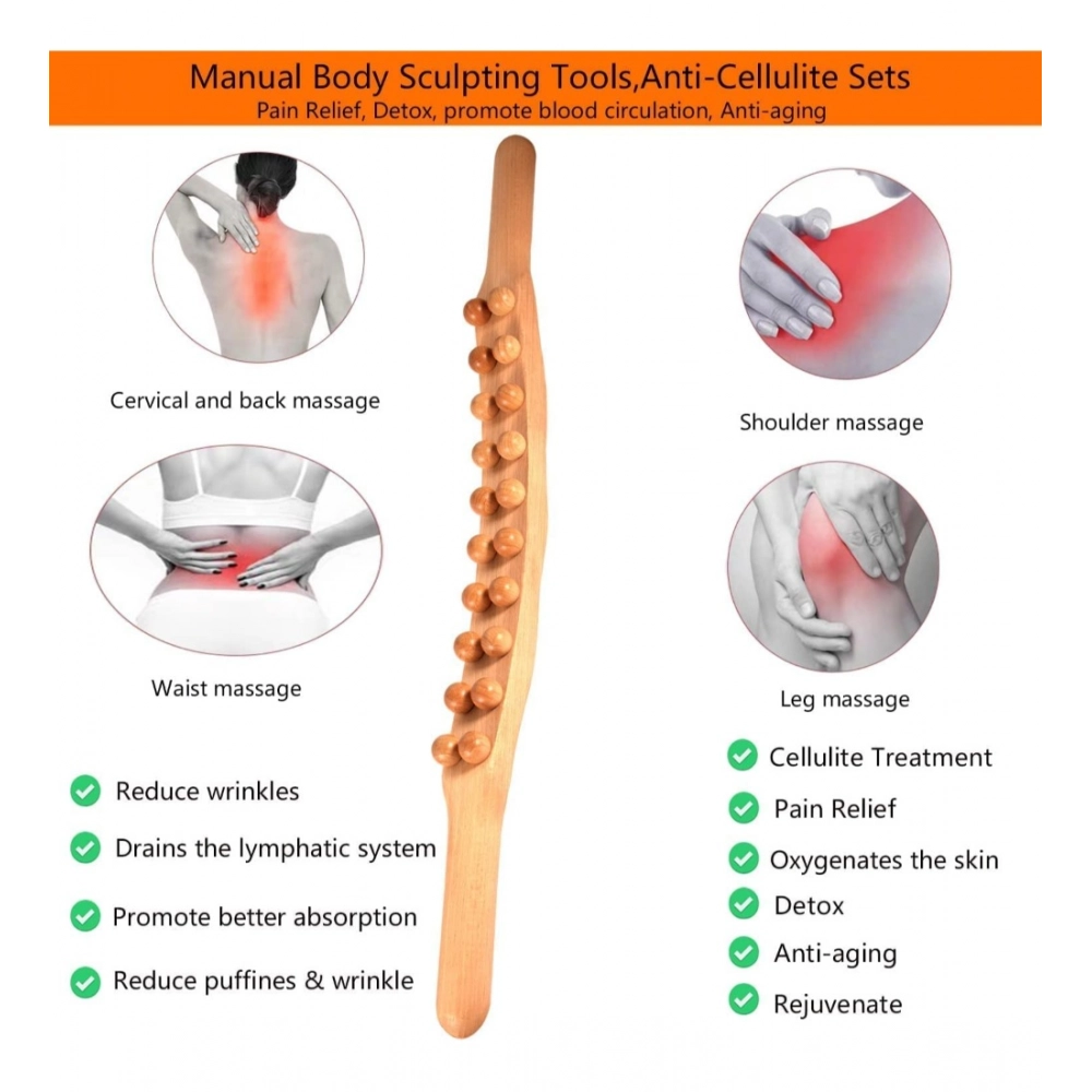 Generic Wood Gua Sha Double Row Stick Massager (Wood) Generic Wood Gua Sha Double Row Stick Massager (Wood)
