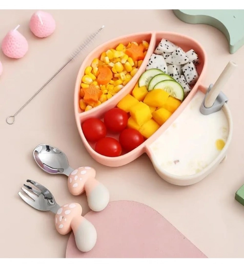 Generic Silicon Mushroom Children Plate Tablewar (Multicolor)