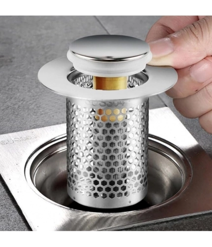 Generic Steel Drain Filter Pop-Up Sink (Silver)