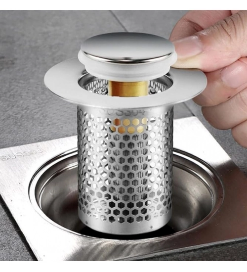 Generic Steel Drain Filter Pop-Up Sink (Silver)