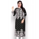 Generic Women's Georgette Printed Round Neck 3-4 th Sleeve Kurti (Black) Generic Women's Georgette Printed Round Neck 3-4 th Sleeve Kurti (Black)