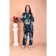 Generic Women's Rayon Printed Mandarin Collar Full Sleeve Co Ord Set (Black) Generic Women's Rayon Printed Mandarin Collar Full Sleeve Co Ord Set (Black)