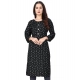 Generic Women's Rayon Printed Round Neck 3-4 th Sleeve Kurti (Black) Generic Women's Rayon Printed Round Neck 3-4 th Sleeve Kurti (Black)