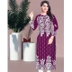 Generic Women's Rayon Printed Round Neck 3-4th Sleeve Kurti (Purple) Generic Women's Rayon Printed Round Neck 3-4th Sleeve Kurti (Purple)