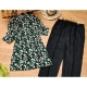 Generic Women's Muslin Printed Mandarin Collar 3-4th Sleeve Kurti With Pant Set (Green) Generic Women's Muslin Printed Mandarin Collar 3-4th Sleeve Kurti With Pant Set (Green)
