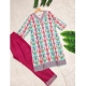 Generic Women's Rayon Printed V Neck 3-4th Sleeve Kurti With Pant Set (Pink) Generic Women's Rayon Printed V Neck 3-4th Sleeve Kurti With Pant Set (Pink)