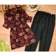 Generic Women's Muslin Printed Mandarin Collar 3-4 th Sleeve Kurti With Pant Set (Black) Generic Women's Muslin Printed Mandarin Collar 3-4 th Sleeve Kurti With Pant Set (Black)