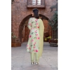 Generic Women's Cotton Blend Printed Round Neck Kurti with Pant and Dupatta Set (Green)