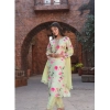 Generic Women's Cotton Blend Printed Round Neck Kurti with Pant and Dupatta Set (Green)