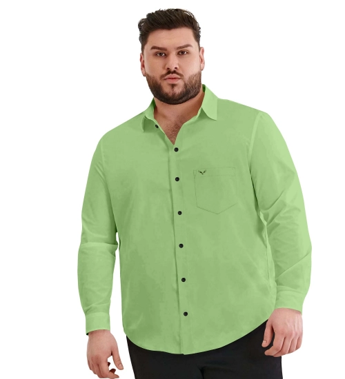 Generic Mens Casual Cotton Solid Full Sleeve Shirt (Pista)