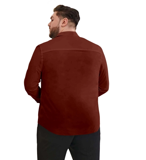 Generic Mens Casual Cotton Solid Full Sleeve Shirt (Maroon)