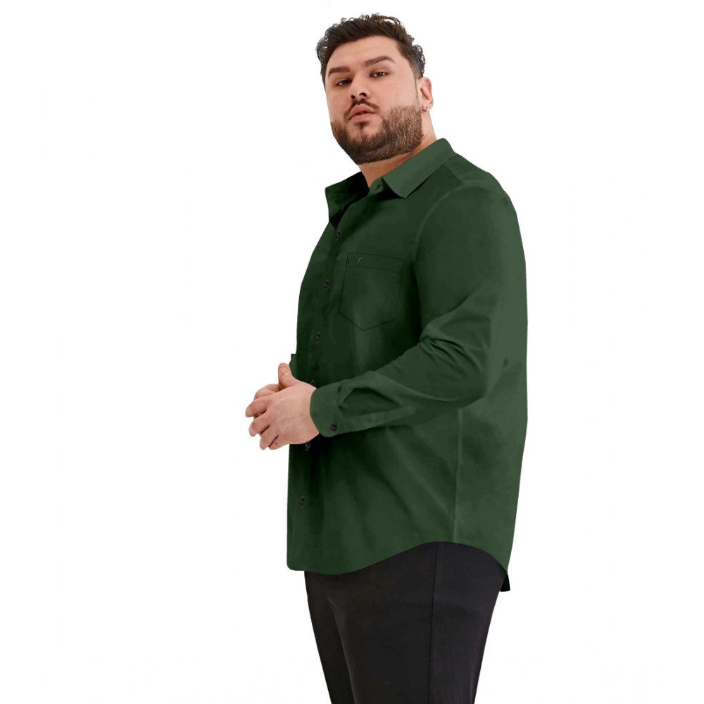Generic Mens Casual Cotton Solid Full Sleeve Shirt (Green) Generic Mens Casual Cotton Solid Full Sleeve Shirt (Green)