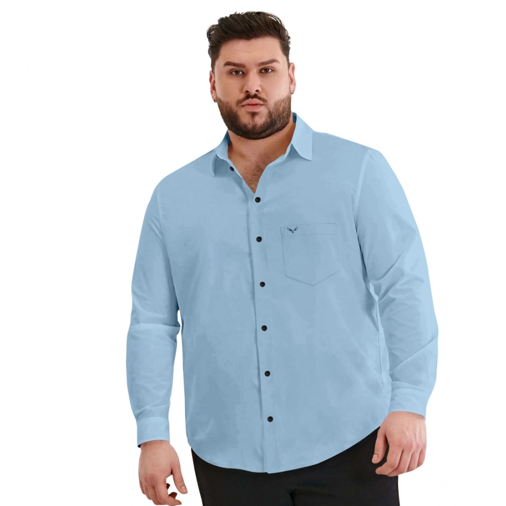 Generic Mens Casual Cotton Solid Full Sleeve Shirt (Sky) Generic Mens Casual Cotton Solid Full Sleeve Shirt (Sky)