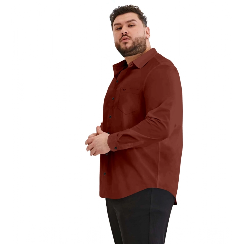Generic Mens Casual Cotton Solid Full Sleeve Shirt (Maroon) Generic Mens Casual Cotton Solid Full Sleeve Shirt (Maroon)