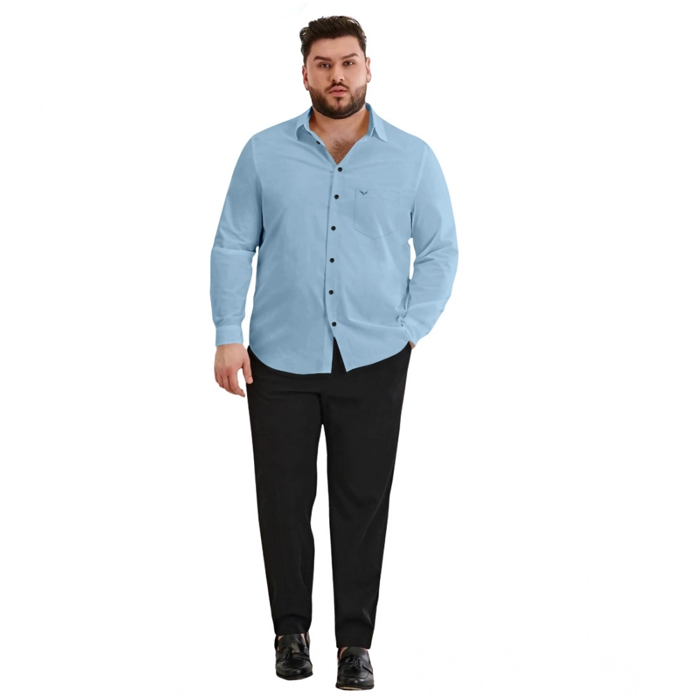 Generic Mens Casual Cotton Solid Full Sleeve Shirt (Sky) Generic Mens Casual Cotton Solid Full Sleeve Shirt (Sky)