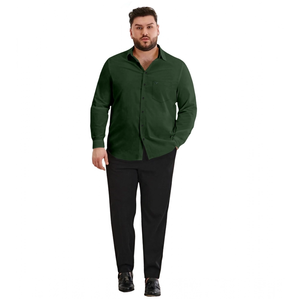 Generic Mens Casual Cotton Solid Full Sleeve Shirt (Green) Generic Mens Casual Cotton Solid Full Sleeve Shirt (Green)