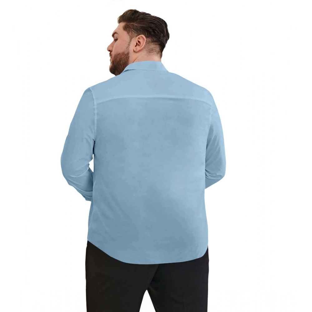 Generic Mens Casual Cotton Solid Full Sleeve Shirt (Sky) Generic Mens Casual Cotton Solid Full Sleeve Shirt (Sky)