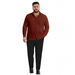 Generic Mens Casual Cotton Solid Full Sleeve Shirt (Maroon)