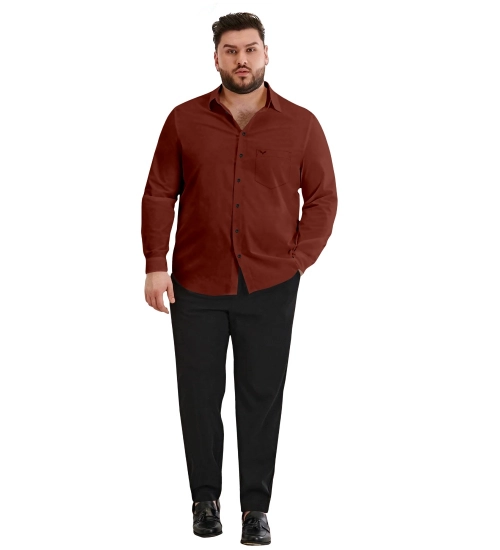 Generic Mens Casual Cotton Solid Full Sleeve Shirt (Maroon)