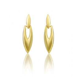 Generic Women's brassNew Gold Tone Polish Mini Office Earrings (Gold Plated)