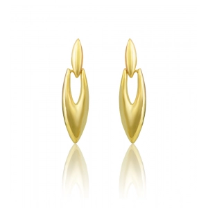 Generic Women's brassNew Gold Tone Polish Mini Office Earrings (Gold Plated)