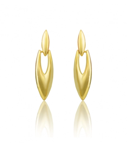 Generic Women's brassNew Gold Tone Polish Mini Office Earrings (Gold Plated)
