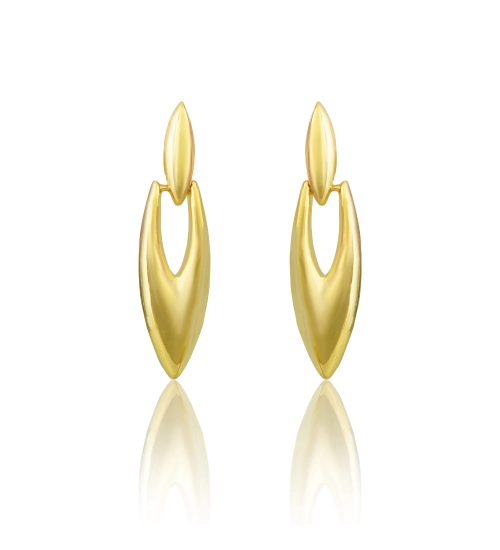 Generic Women's brassNew Gold Tone Polish Mini Office Earrings (Gold Plated)