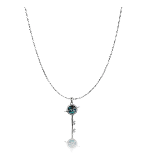 Generic Women's Stainless Steel Key Design Delicate Chain (Silver Plated)
