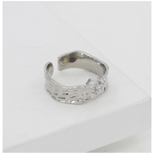 Generic Stainless Steel Silver Polish Freesize Western Finger Ring (Silver Plated)