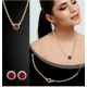 Generic Women's Stainless Steel Red Color Golden Chain Western Combo Jewelry (Gold Plated) Generic Women's Stainless Steel Red Color Golden Chain Western Combo Jewelry (Gold Plated)