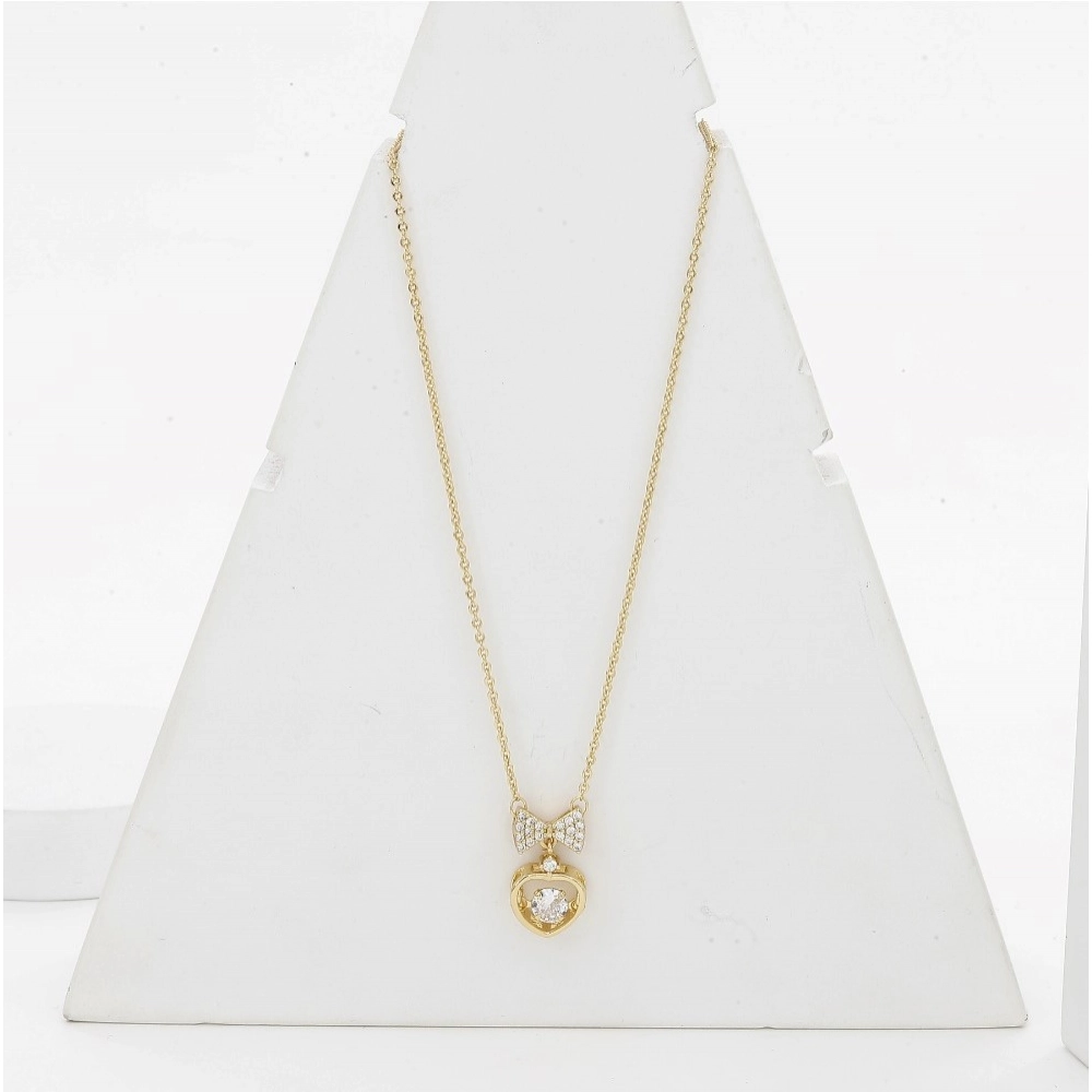 Generic Women's Stainless Steel Heart Shape Golden Delicate Pendent Chain (Gold Plated) Generic Women's Stainless Steel Heart Shape Golden Delicate Pendent Chain (Gold Plated)