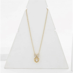Generic Women's Stainless Steel Heart Shape Golden Delicate Pendent Chain (Gold Plated)