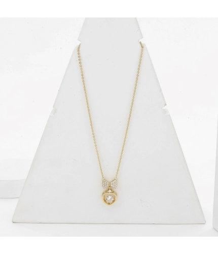 Generic Women's Stainless Steel Heart Shape Golden Delicate Pendent Chain (Gold Plated)