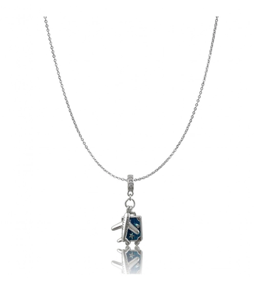 Generic Women's Stainless Steel Airplane Design Pendent Delicate Chain (Silver Plated)