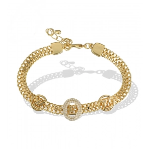 Generic Stainless Steel Unisex Gold Freesize Stainless Steel Loose Bracelet (Gold Plated)