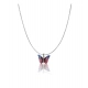 Generic Women's Stainless Steel Colorful Butterfly Pendent Dailywear chain (Silver Plated) Generic Women's Stainless Steel Colorful Butterfly Pendent Dailywear chain (Silver Plated)