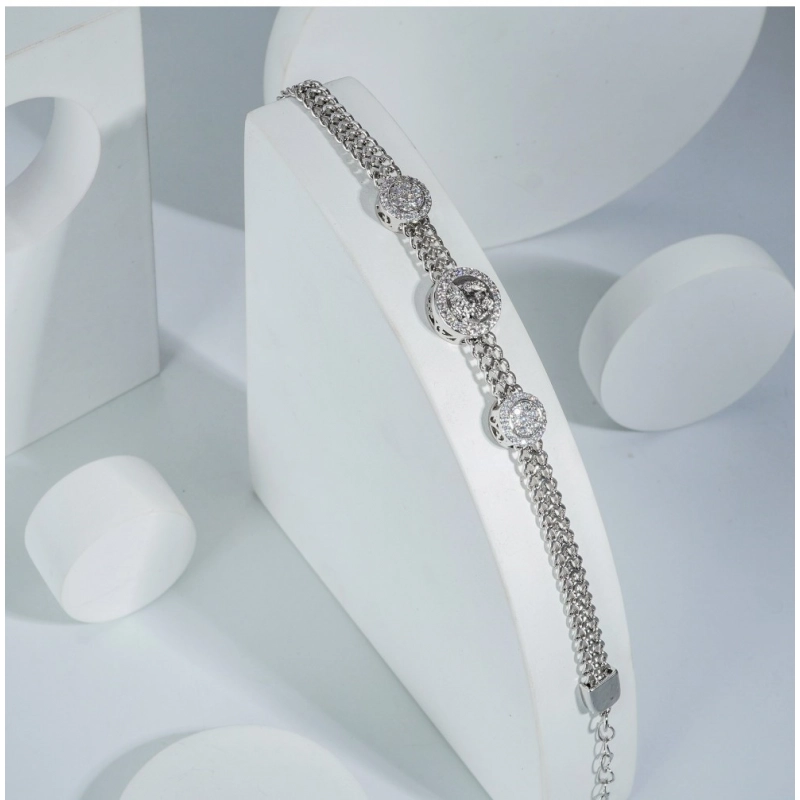 Generic Stainless Steel Unisex Silver Freesize Loose Bracelet (Silver Plated)