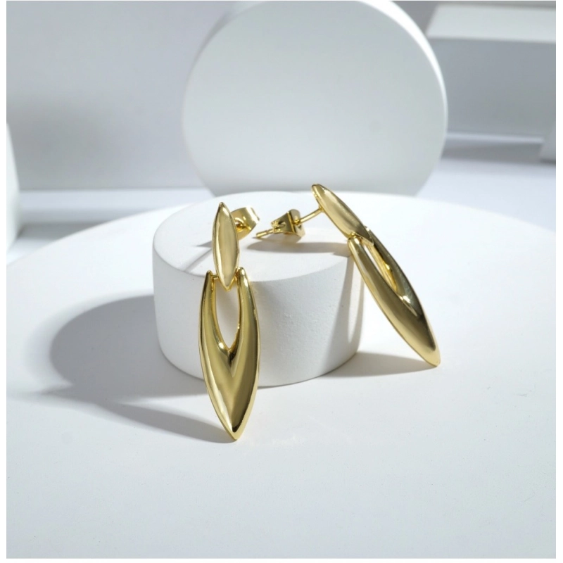 Generic Women's Stainless Steel Gold Earrings (Gold Plated)