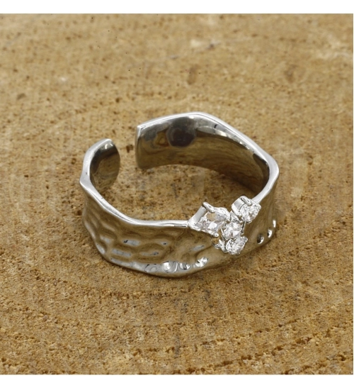 Generic Stainless Steel Silver Polish Freesize Western Finger Ring (Silver Plated)