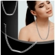 Generic Women's Stainless Steel Silver Polish Hand Bracelet And Necklace (Silver Plated)