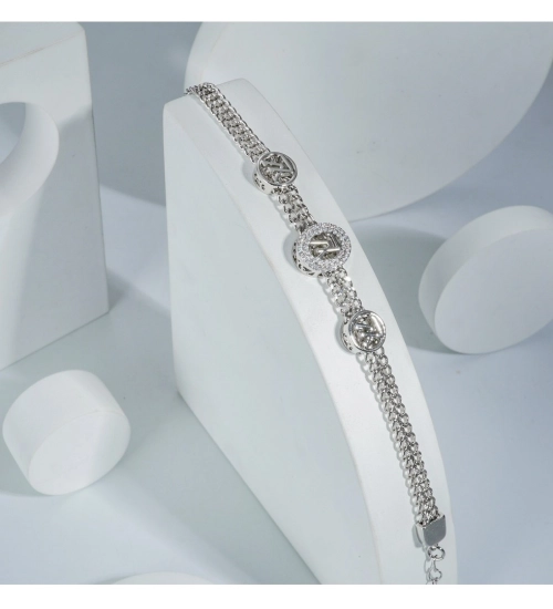 Generic Stainless Steel Unisex Silver Freesize Stainless Steel Loose Bracelet (Silver Plated)