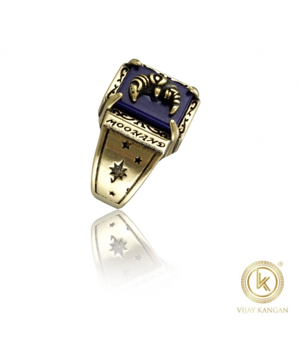 Generic Stainless Steel German polish moon design Freesize ring (Gold Plated)