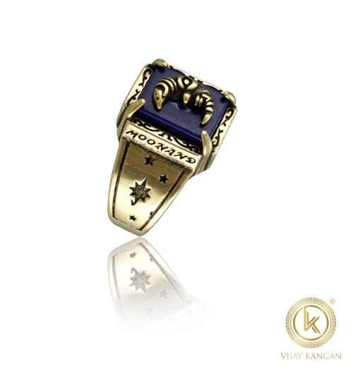 Generic Stainless Steel German polish moon design Freesize ring (Gold Plated)